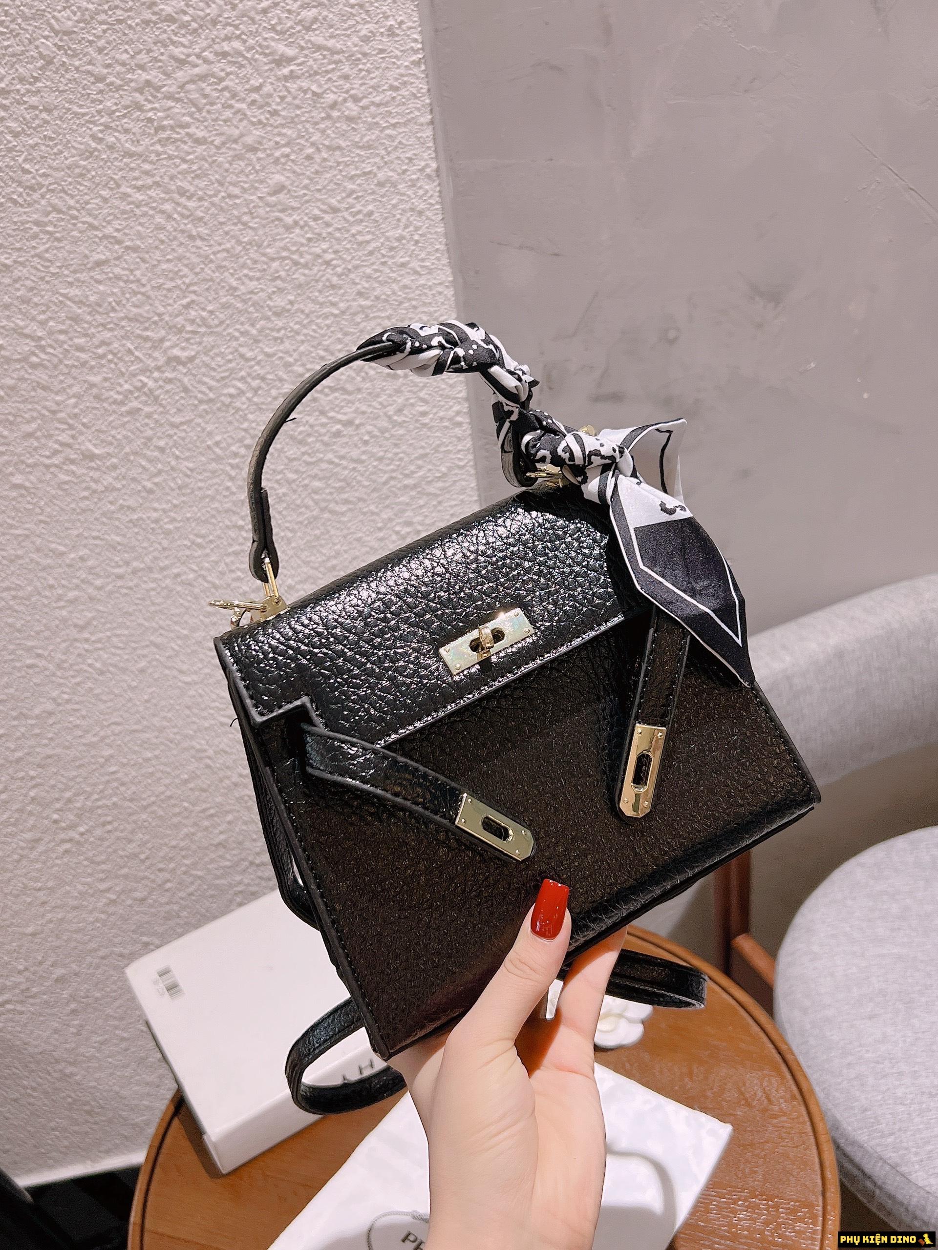 Túi Hermes Kelly Size 20 Trắng Nâu Đen 10 Túi Hermes Kelly Size 20 Black