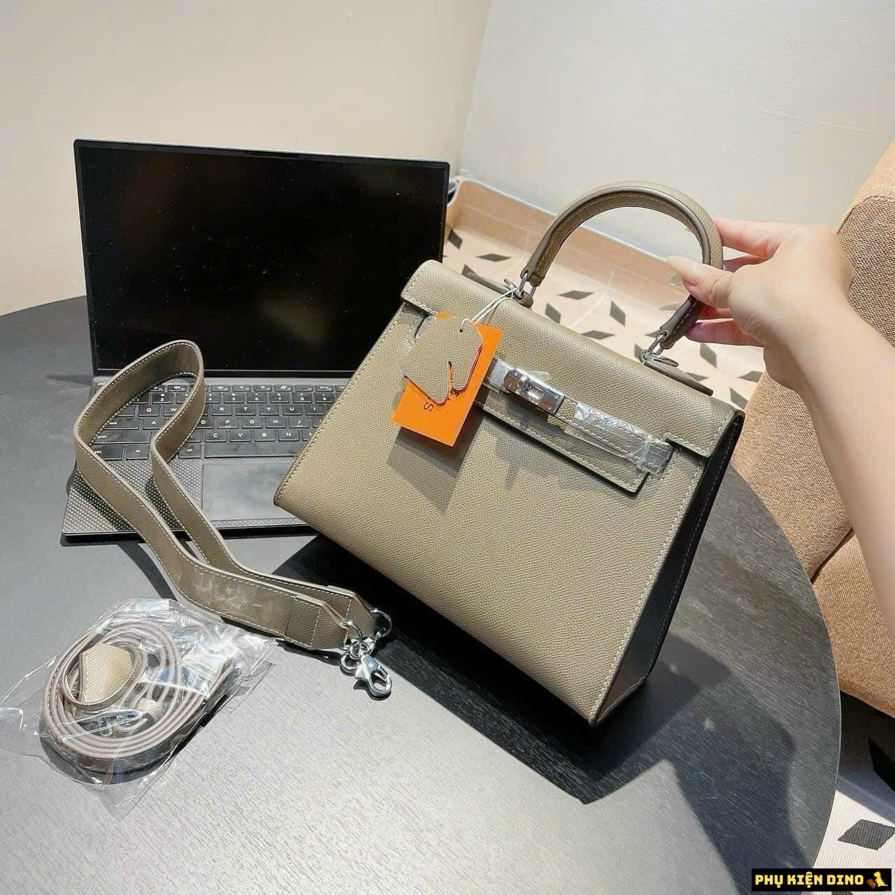 Túi Hermes Kelly Size 25 Trắng Nâu Đen 10 Túi Hermes Kelly Size 25 Brown