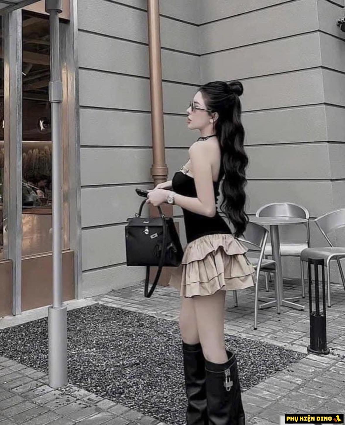 Túi Hermes Kelly Size 25 Trắng Nâu Đen 8 Túi Hermes Kelly Size 25 Full Black