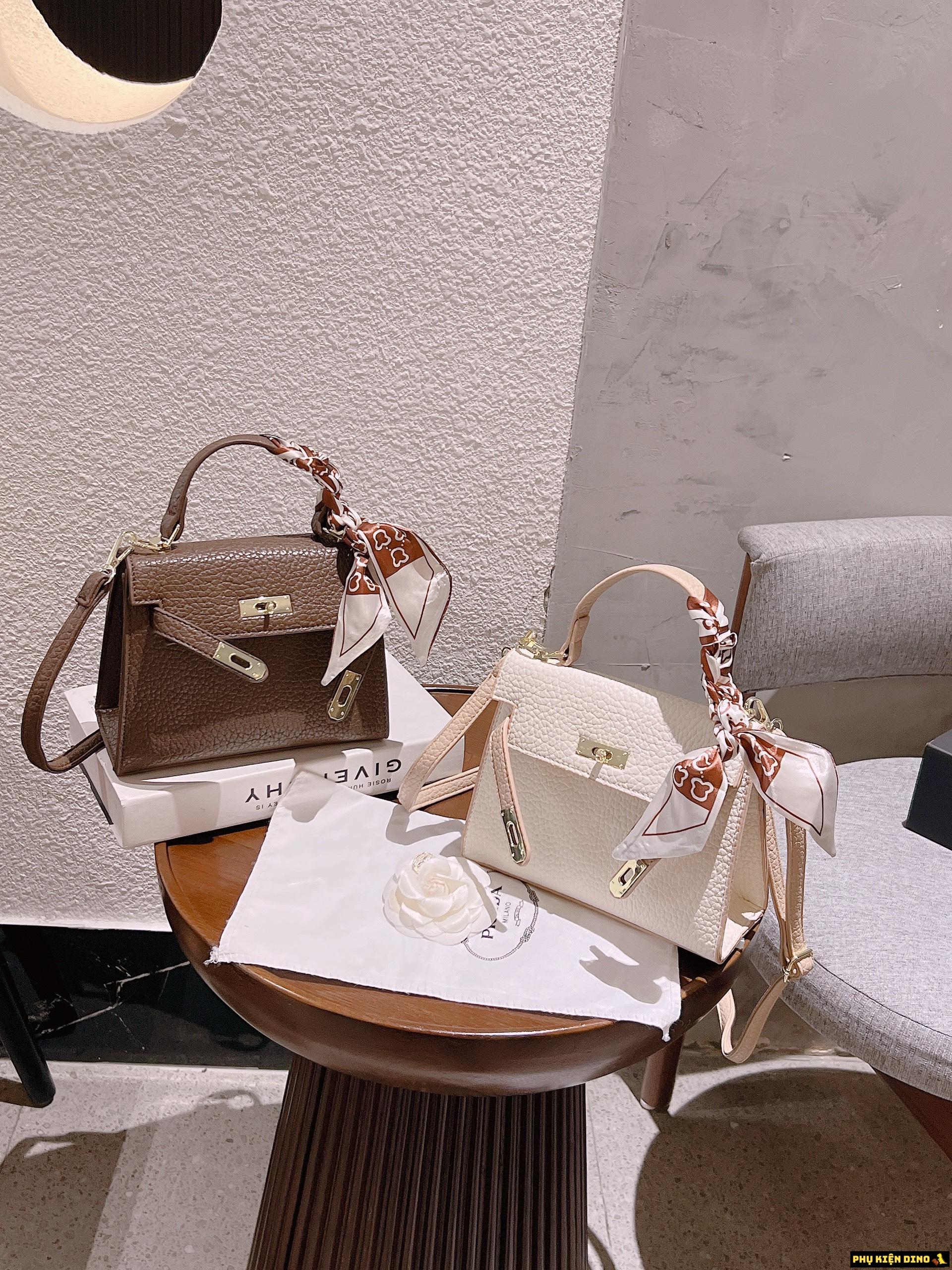 Túi Hermes Kelly Size 20 Trắng Nâu Đen 3 Túi Hermes Kelly White Brown