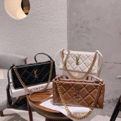 Túi Kẹp Nách Saint Laurent YSL 3 Màu Đen Trắng Nâu Size 25