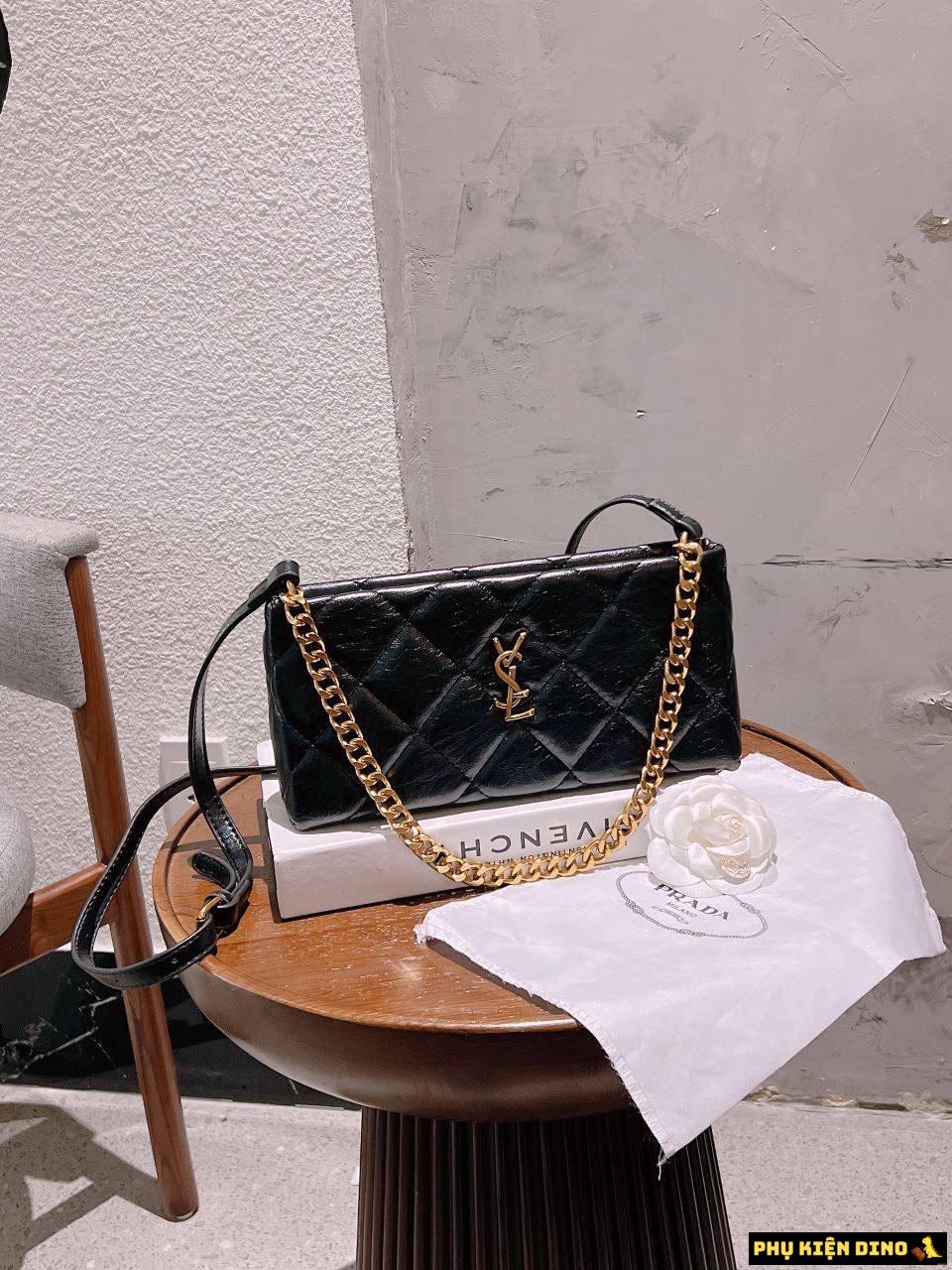 Túi Kẹp Nách Saint Laurent YSL 3 Màu Đen Trắng Nâu Size 25 11 Túi Kẹp Nách Saint Laurent YSL Màu Đen Size 25
