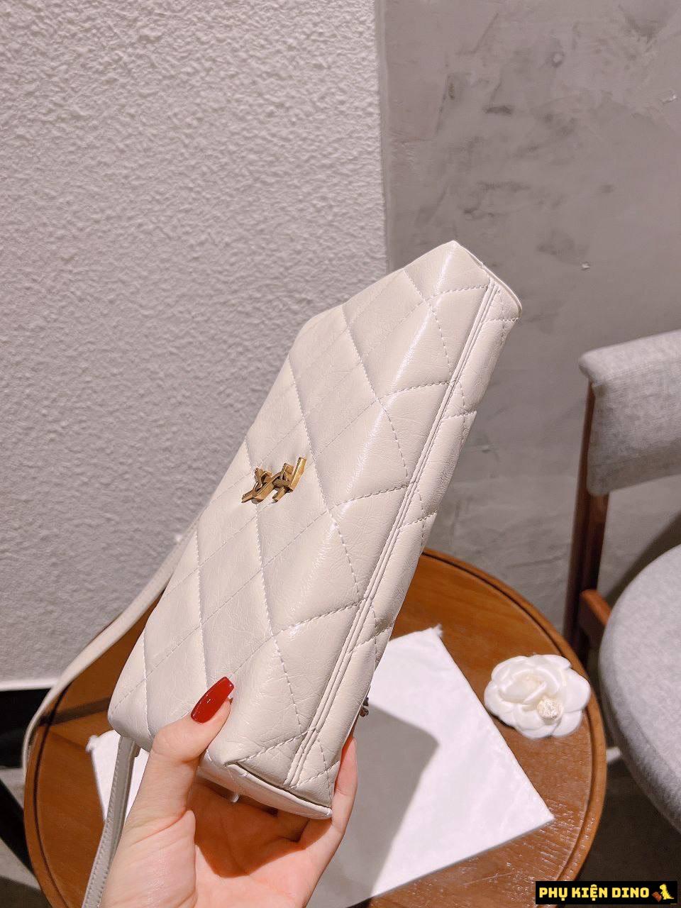 Túi Kẹp Nách Saint Laurent YSL 3 Màu Đen Trắng Nâu Size 25 7 Túi Kẹp Nách Saint Laurent YSL Màu Trắng