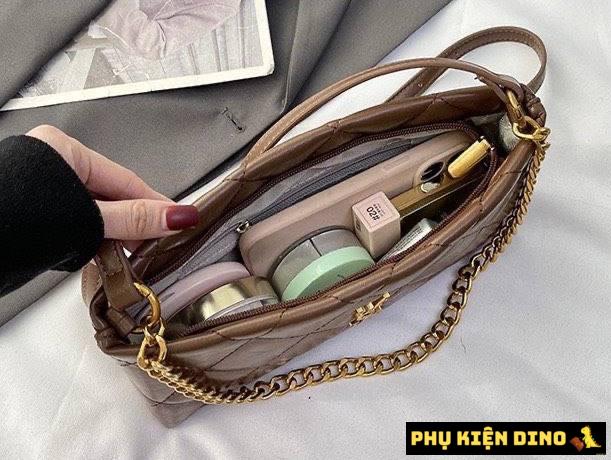 Túi Kẹp Nách Saint Laurent YSL 3 Màu Đen Trắng Nâu Size 25 5 Túi Kẹp Nách Saint Laurent YSL