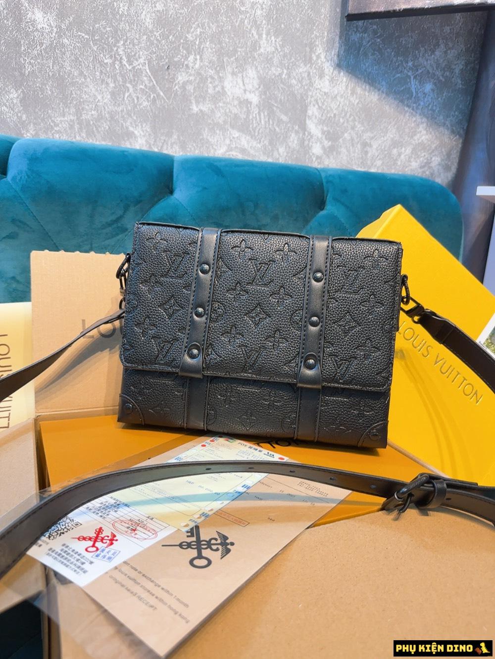 Túi Đeo Vai Nam Louis Vuitton LV Trunk Messenger Size 25 M45727 6 Túi Loius Vuitton LV Trunk Messenger Monogram Eclipse Canvas Full Đen