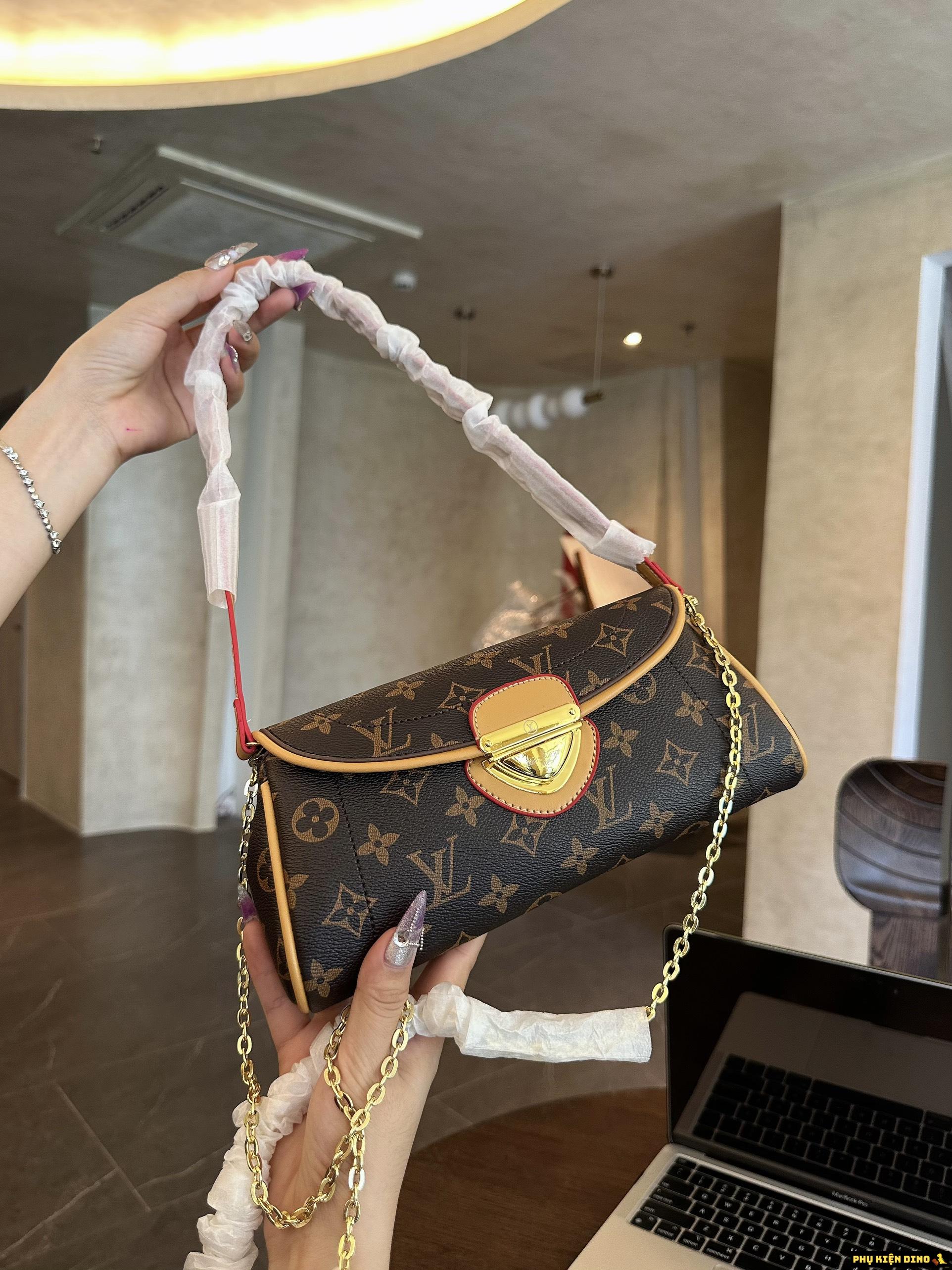 Túi Louis Vuitton LV Brown Monogram Beverly Pochette 2EC27AC340B0ACGS 6 Túi Louis Vuitton LV Brown Monogram Beverly Pochette