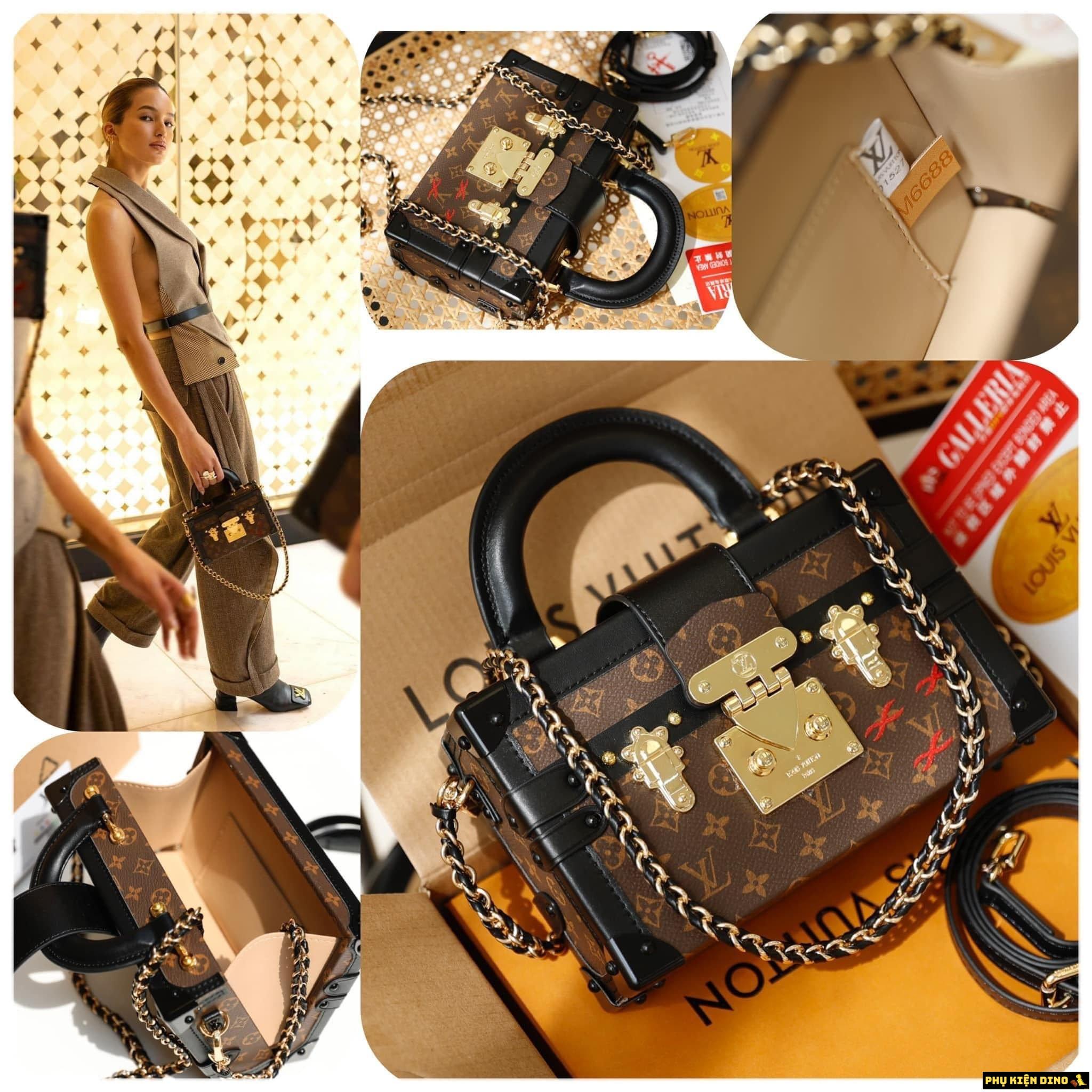 Túi Louis Vuitton Petite Malle V Monogram Coated M46309 3 Túi Louis Vuitton Petite Malle Họa Tiết Monogram Màu Nâu