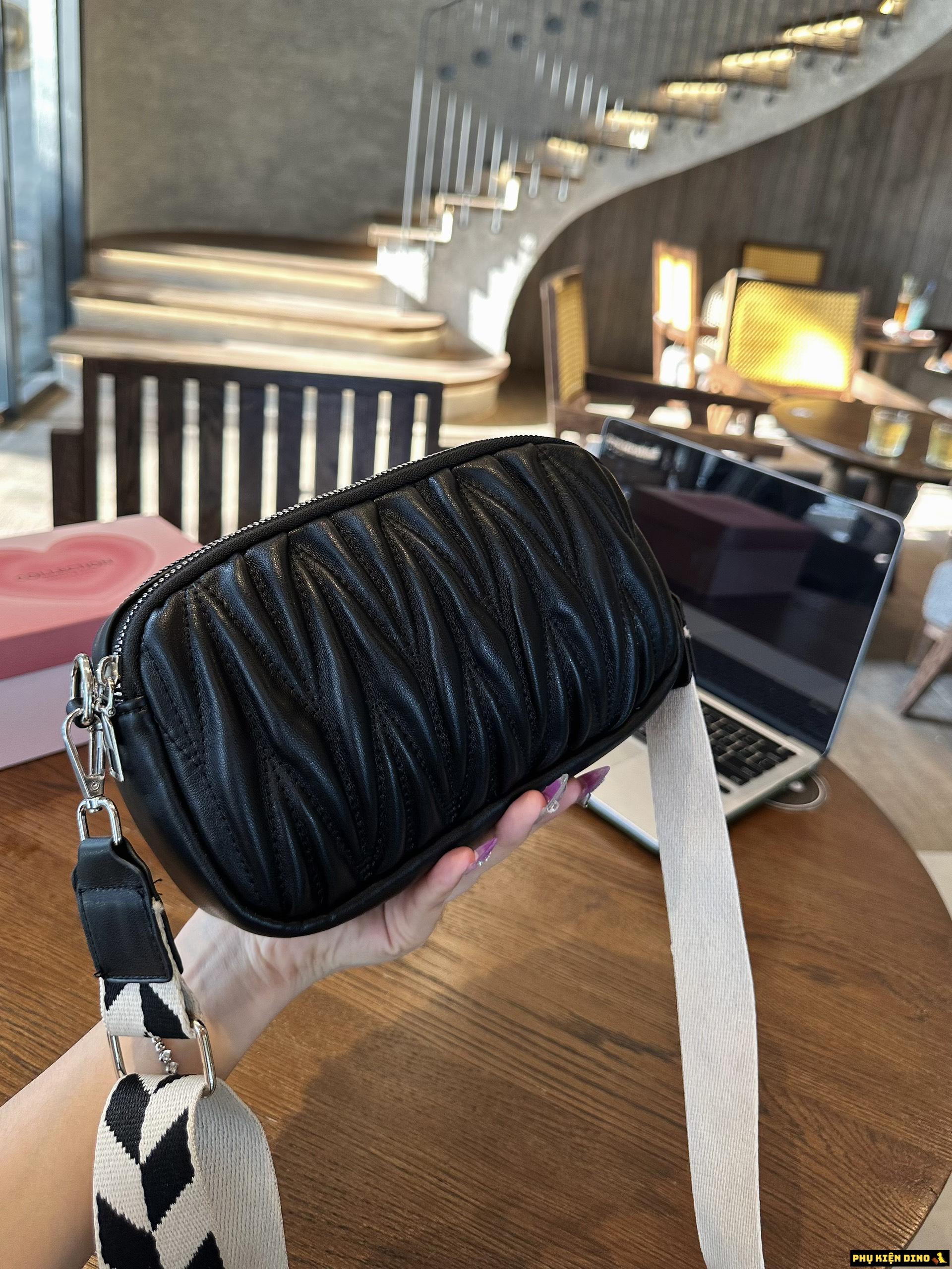 Túi Miu Miu 3 Ngăn Màu Đen Size 19 8 Túi Miu Miu 3 Ngăn Size 19