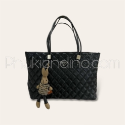 Túi Prada Tote Black Kèm Gấu
