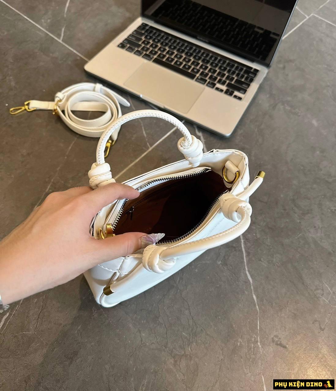 Túi Predo Dáng Bầu 3 Màu Trắng Đen Nâu Size 20 2 Túi Predo White Size 20