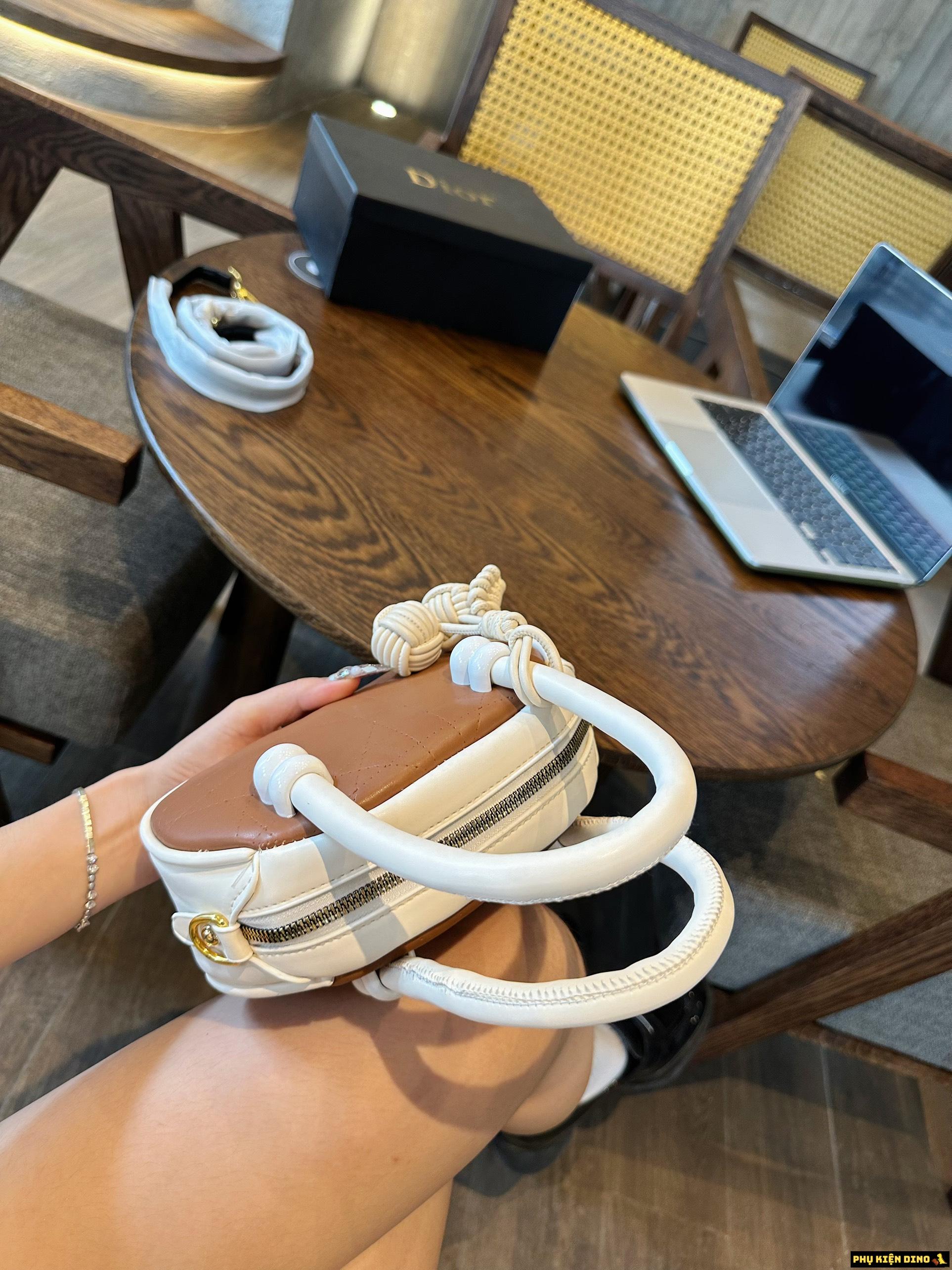 Túi Trống Quảng Châu Kèm Quả Cầu 3 Màu Đen Nâu Hồng 9 Túi Quảng Châu Form Tròn Bầu Màu Nâu Trắng