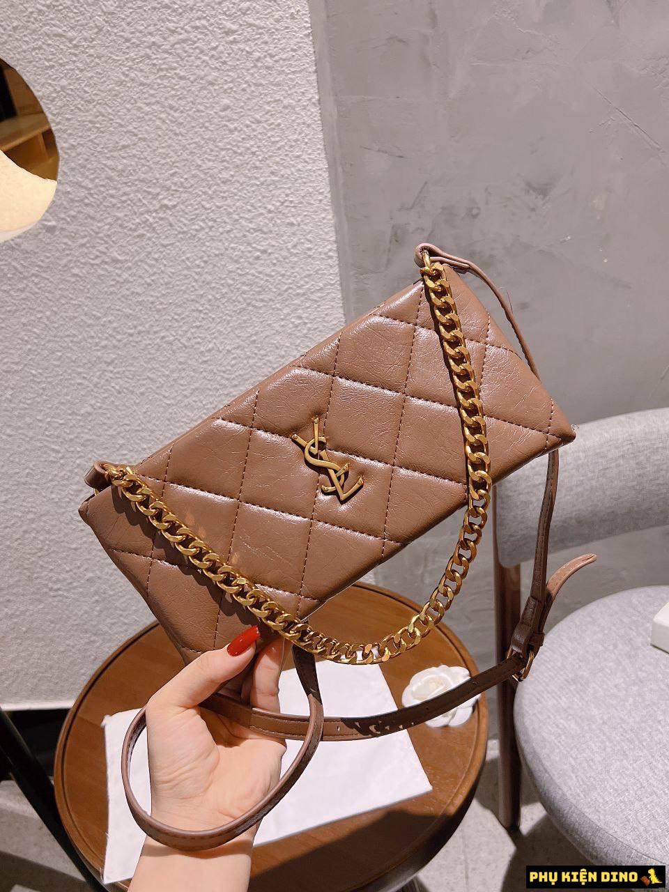 Túi Kẹp Nách Saint Laurent YSL 3 Màu Đen Trắng Nâu Size 25 3 Túi Saint Laurent YSL Brown Size 25