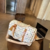 Túi Trống Louis Vuitton LV Monogram Vanilla Brown Size 50 M25233 14 Túi Trống Du lịch Louis Vuitton LV Trắng Nâu Size 50
