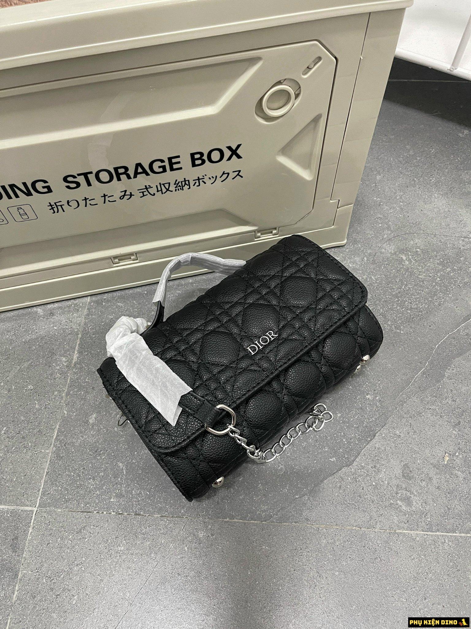 Túi Dior Cầm Tay Da Nhám Màu Đen 4 Túi Xách Dior Cầm Tay Màu Đen