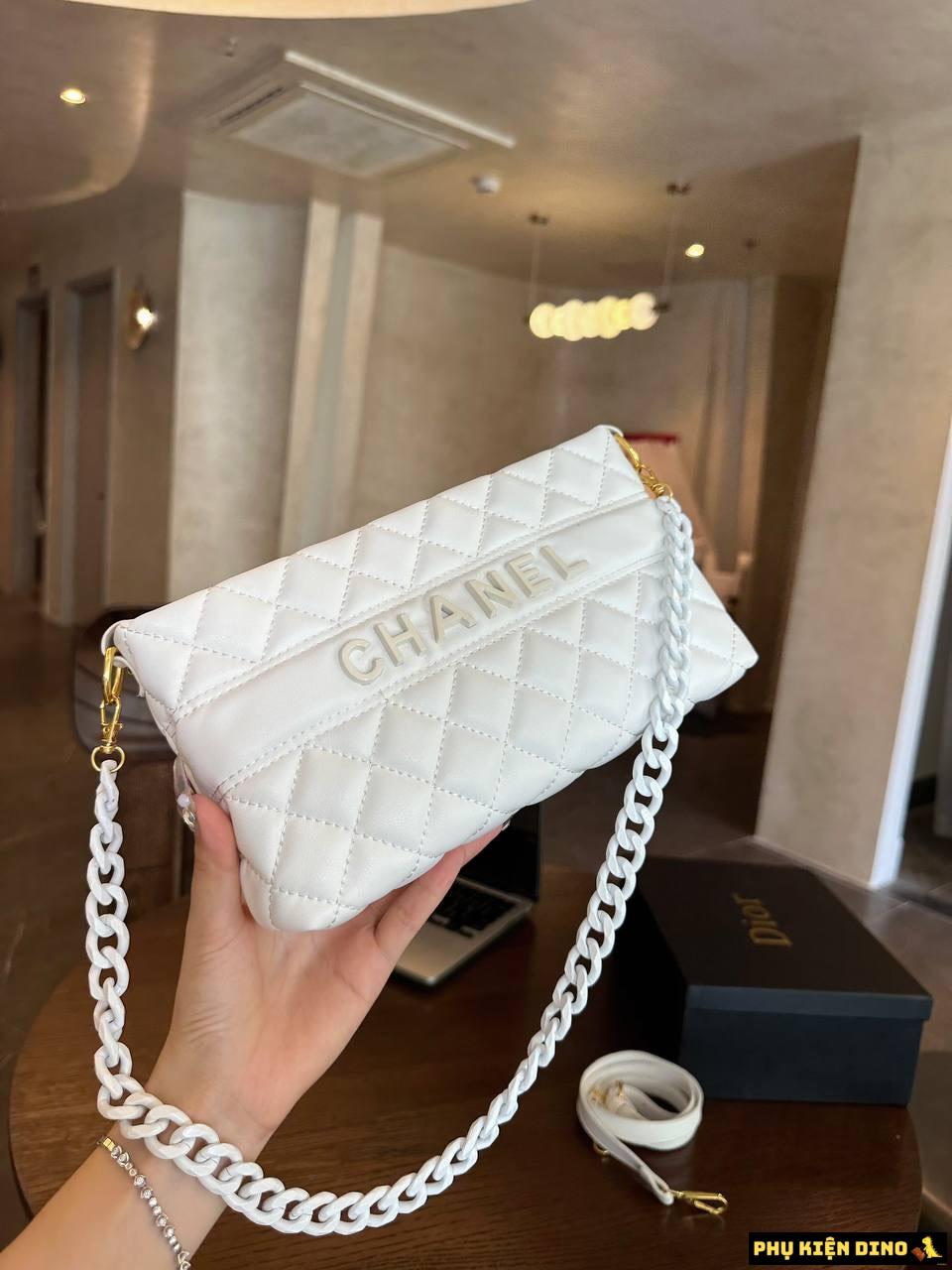 Túi Xách Nữ Chanel Hobo White Black Size 22 6 Túi Xách Nữ Chanel Hobo màu Trắng