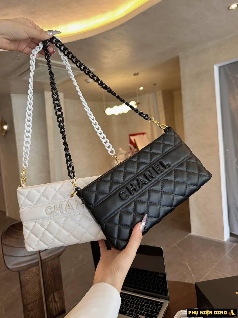 Túi Xách Nữ Chanel Hobo White Black Size 22 1 Túi Xách Nữ Chanel Hobo White Black Size 22