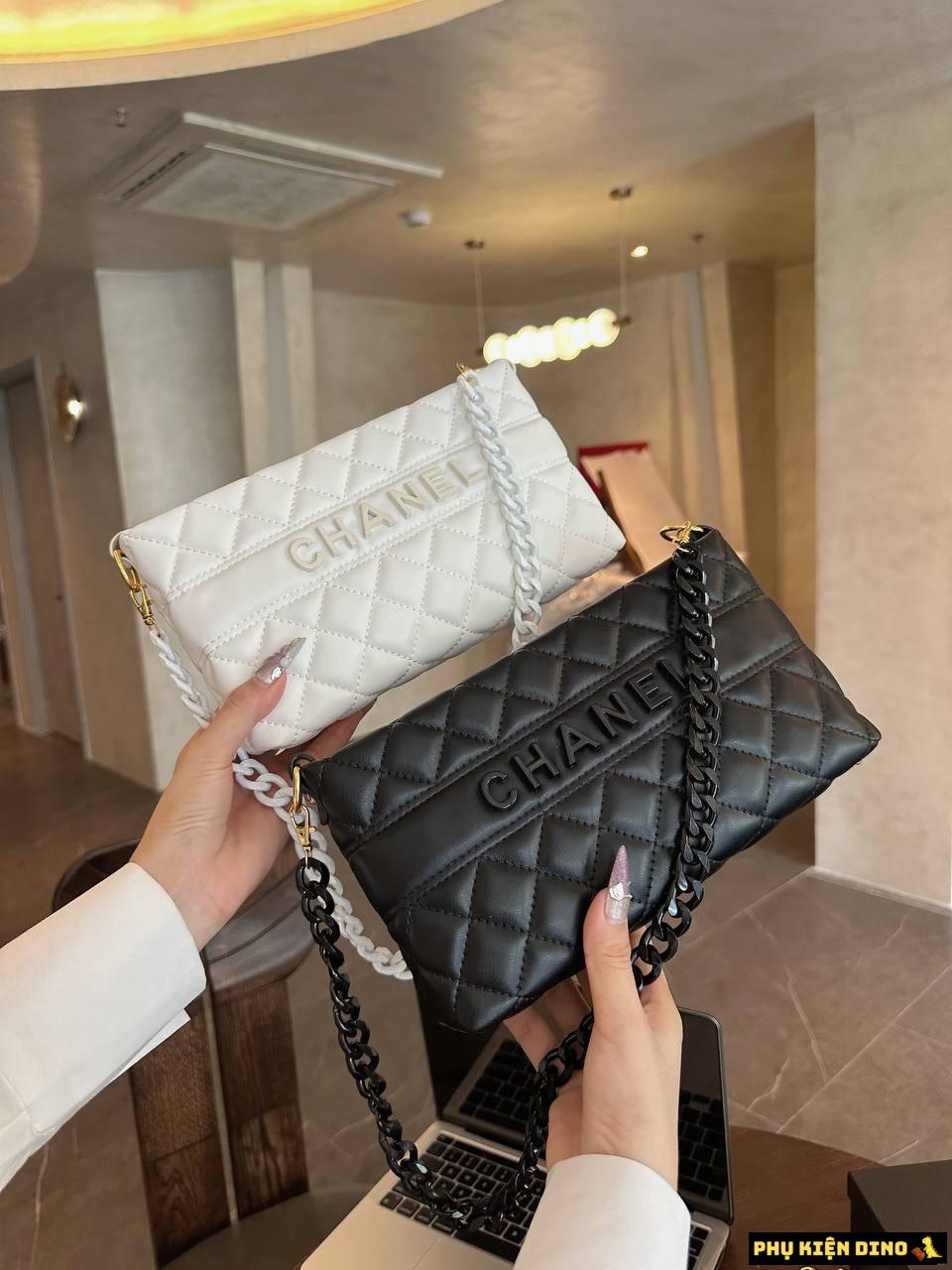 Túi Xách Nữ Chanel Hobo White Black Size 22 4 Túi Xách Nữ Chanel Hobo White Black