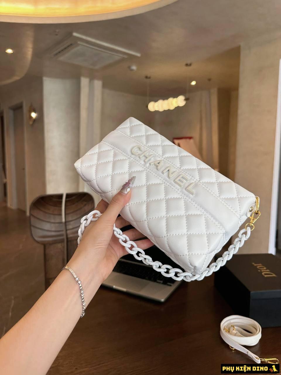 Túi Xách Nữ Chanel Hobo White Black Size 22 3 Túi Xách Nữ Chanel Hobo White Size 22