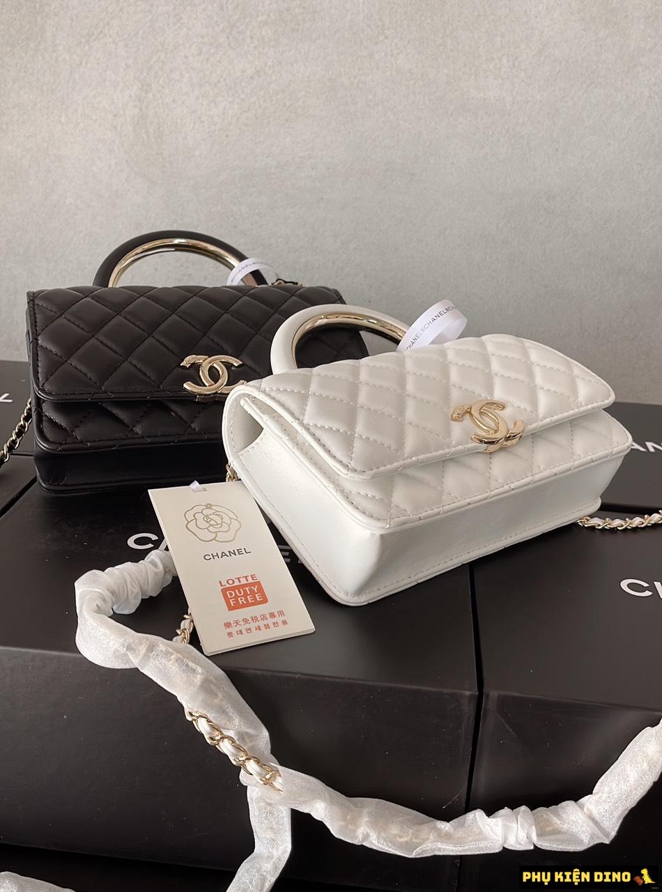 Túi Chanel Quai Kiềng 2 Màu Trắng Đen Fullbox Nam Châm 5 Túi Xách Tay Chanel Quai Kiềng Box Anm Châm