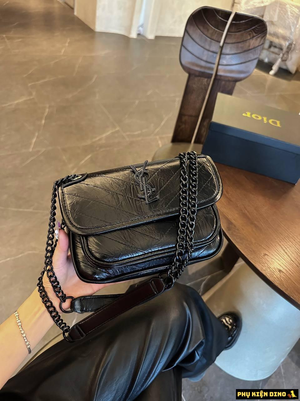 Túi Saint Laurent YSL Niki Baby Black Da Nhám Size 20 6 Túi YSL Niki Bag Black Da Nhám Màu Đen
