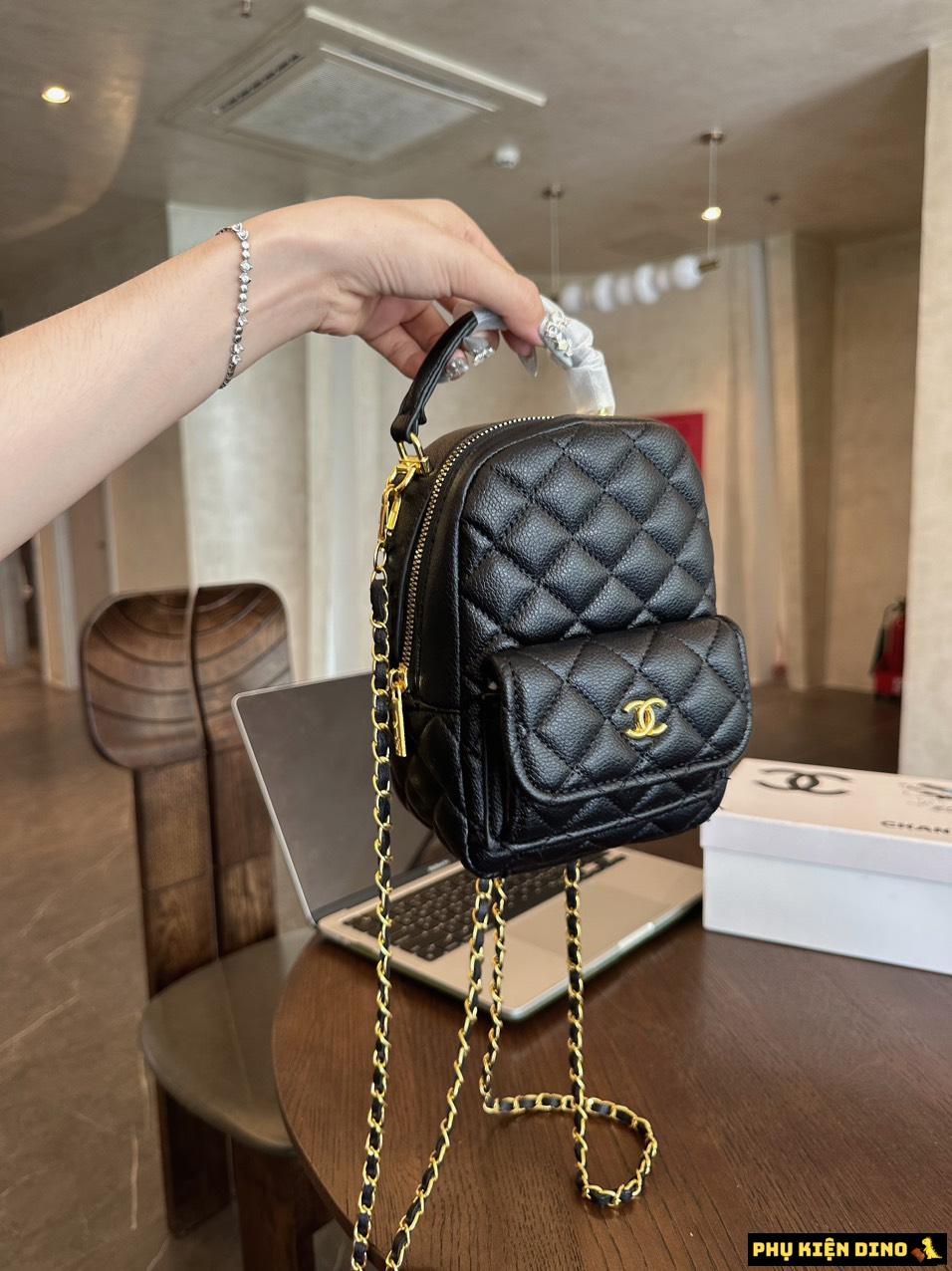 Balo Chanel Mini Màu Đen Giá Rẻ 9 Balo Chanel Mini Black