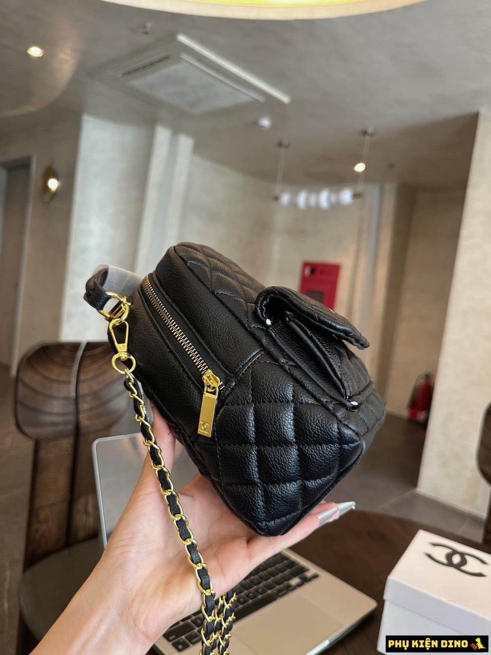Balo Chanel Mini Màu Đen Giá Rẻ 8 Balo Chanel Mini Đen Khóa Vàng