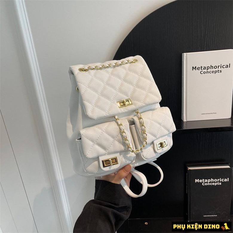 Balo Da Quảng Châu Cao Cấp 3 Màu Đen Trắng Hồng Ô Trám 4 Balo Da Ô Trám Cao Cấp Màu Trắng