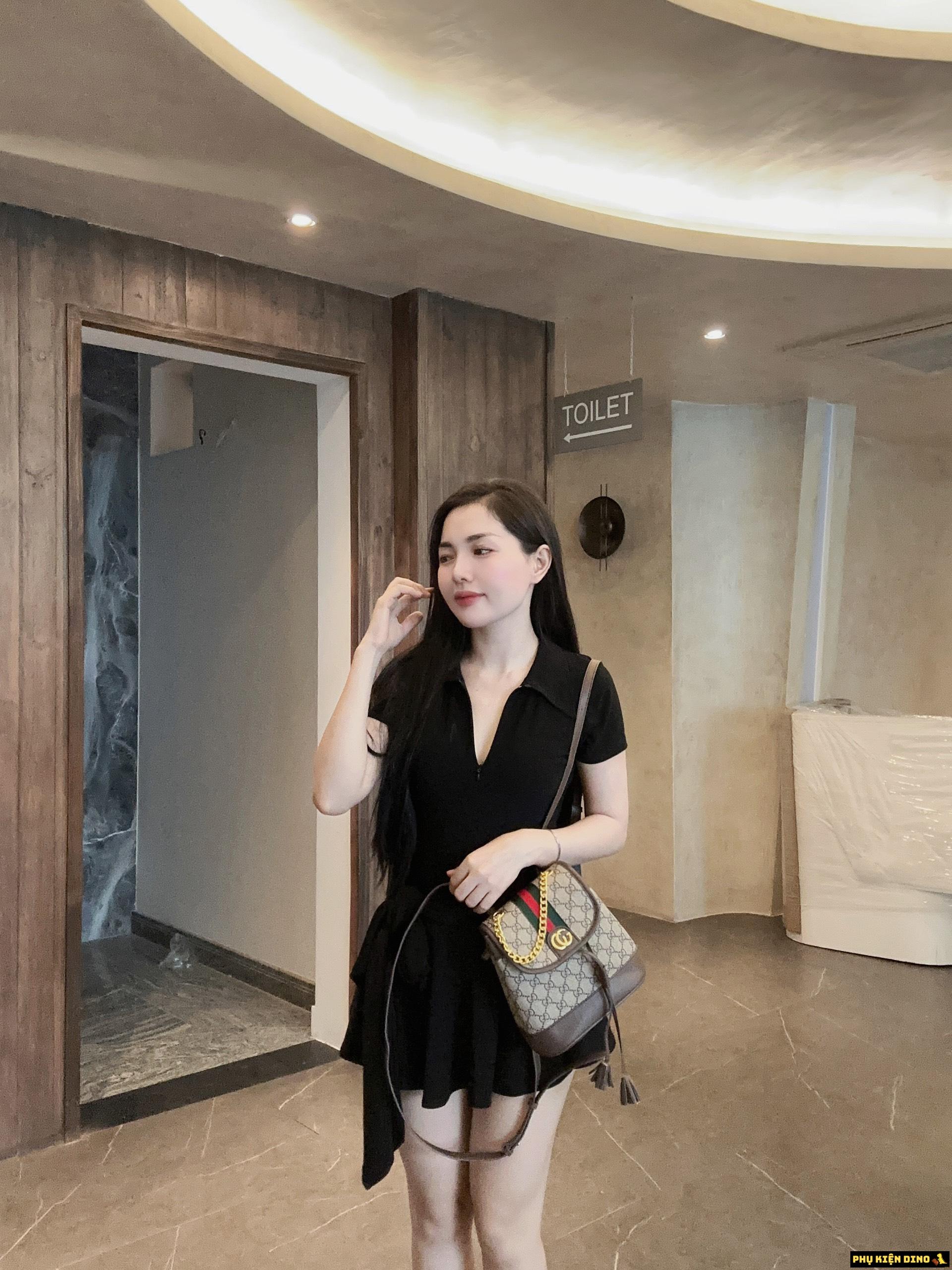 Balo Gucci Brown Ophidia Medium GG Canvas 8 Balo Gucci Brown Ophidia Medium GG Canvas