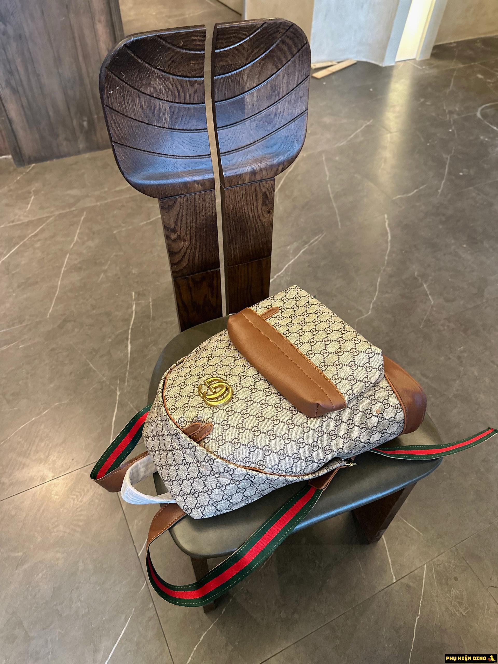 Balo Gucci Brown Màu Nâu Size 41 Có Khóa Kéo 5 Balo Gucci GC Brown Màu Nâu