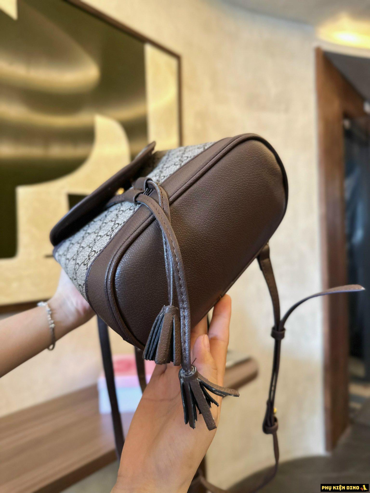 Balo Gucci Brown Ophidia Medium GG Canvas 6 Balo Gucci GC Mini Brown