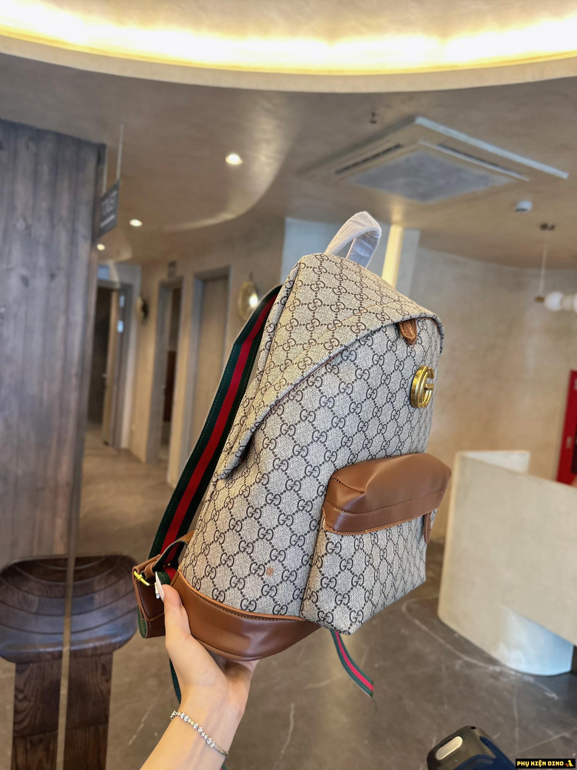 Balo Gucci Brown Màu Nâu Size 41 Có Khóa Kéo 8 Balo Gucci Màu Nâu