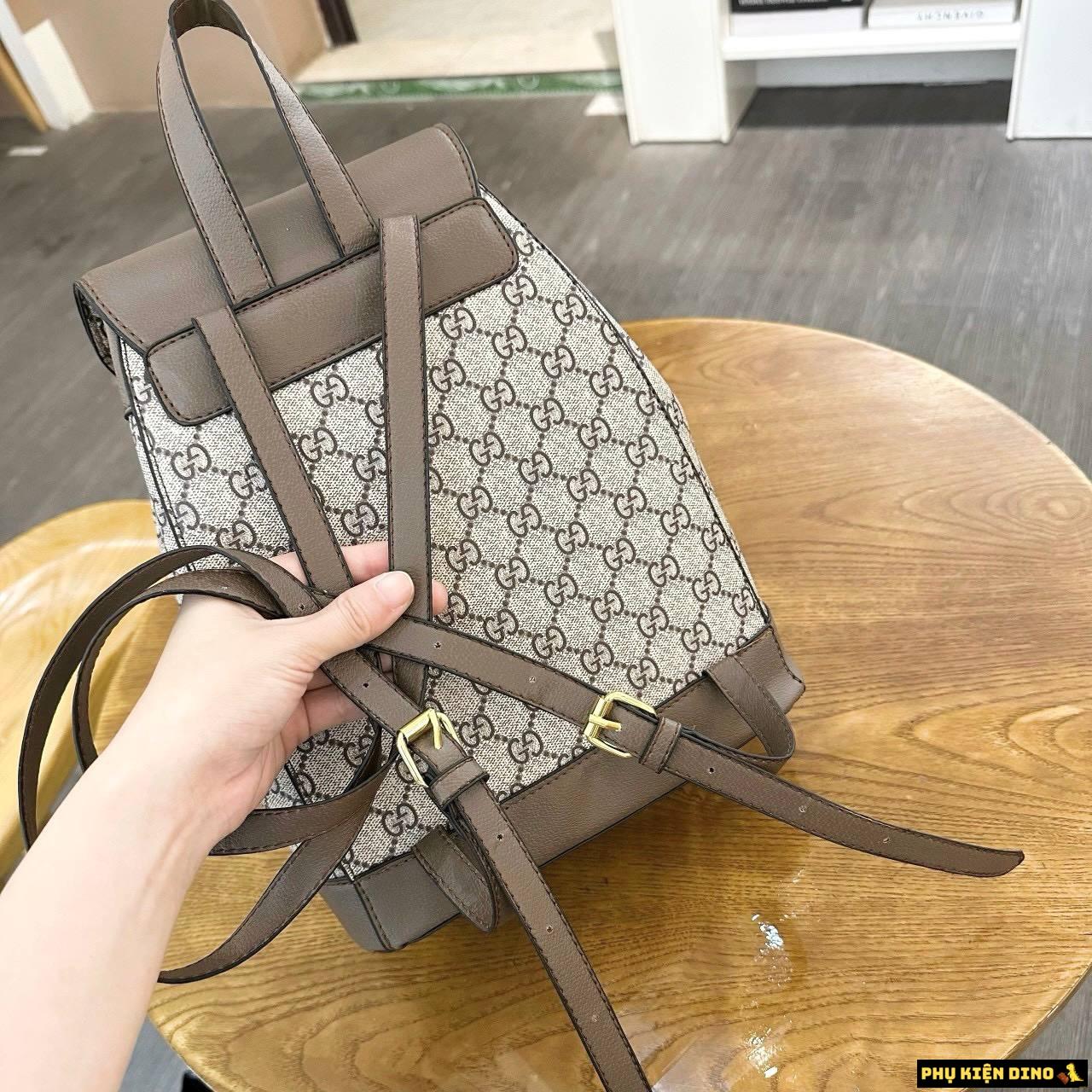 Balo Gucci Nâu Dây Rút Khóa Vàng Size 27 5 Balo Gucci Nâu Size 27