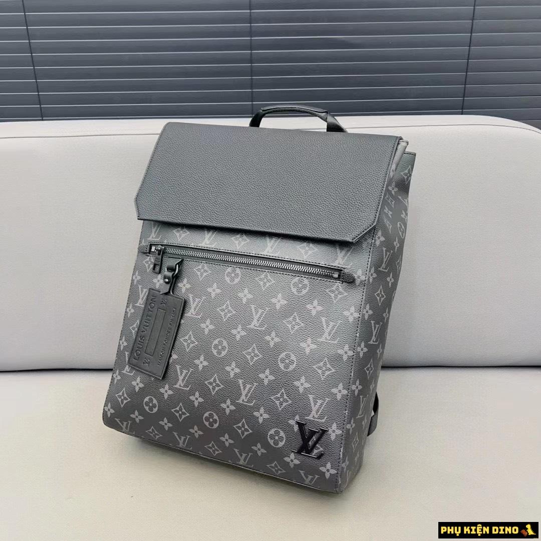 Balo Louis Vuitton Backpack Monogram 3 Màu Đen Nâu Đen Vuông 4 Balo Louis Vuitton LV Hạo Tiết Đen LV