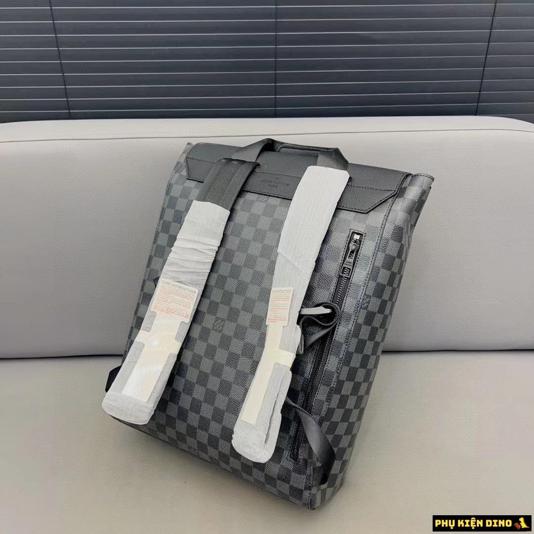 Balo Louis Vuitton Backpack Monogram 3 Màu Đen Nâu Đen Vuông 8 Balo LV Louis Vuitton Họa Tiết Monogram Black