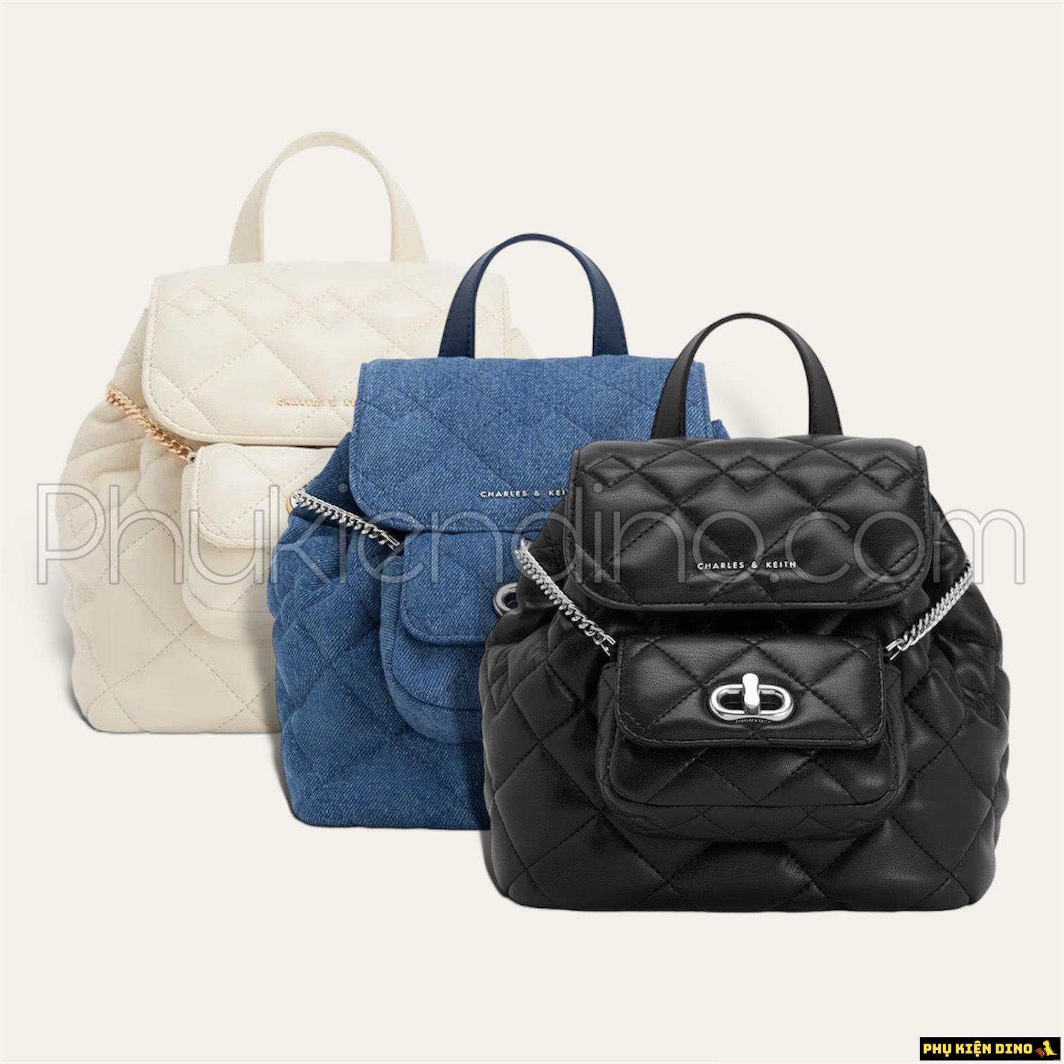 Balo Nắp Gập Charles & Keith CNK Aubrielle Quilted 3 Màu 1 Balo Nắp Gập Charles & Keith CNK Aubrielle Quilted 3 Màu