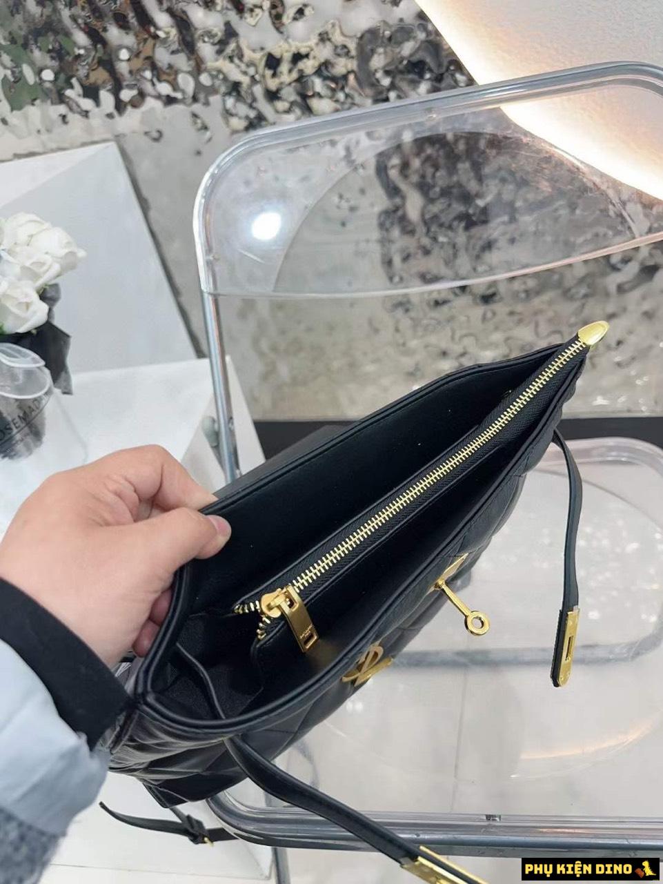 Balo Túi Xách Tay YSL dáng Công Sở Màu Đen 7 Balo Túi Xách 2 trong 1 YSL Màu Đen