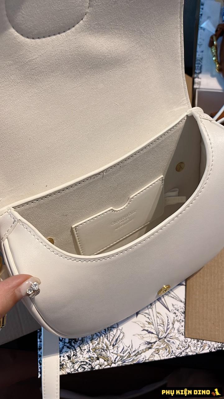 Túi Dior Bobby Medium Size 20 3 màu Đen Nâu Trắng TXN20004 11 Mặt Trong Túi Dior Bobby Màu Trắng