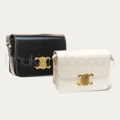Túi Celine Trompie Khóa Vàng 2 Màu Đen Trắng