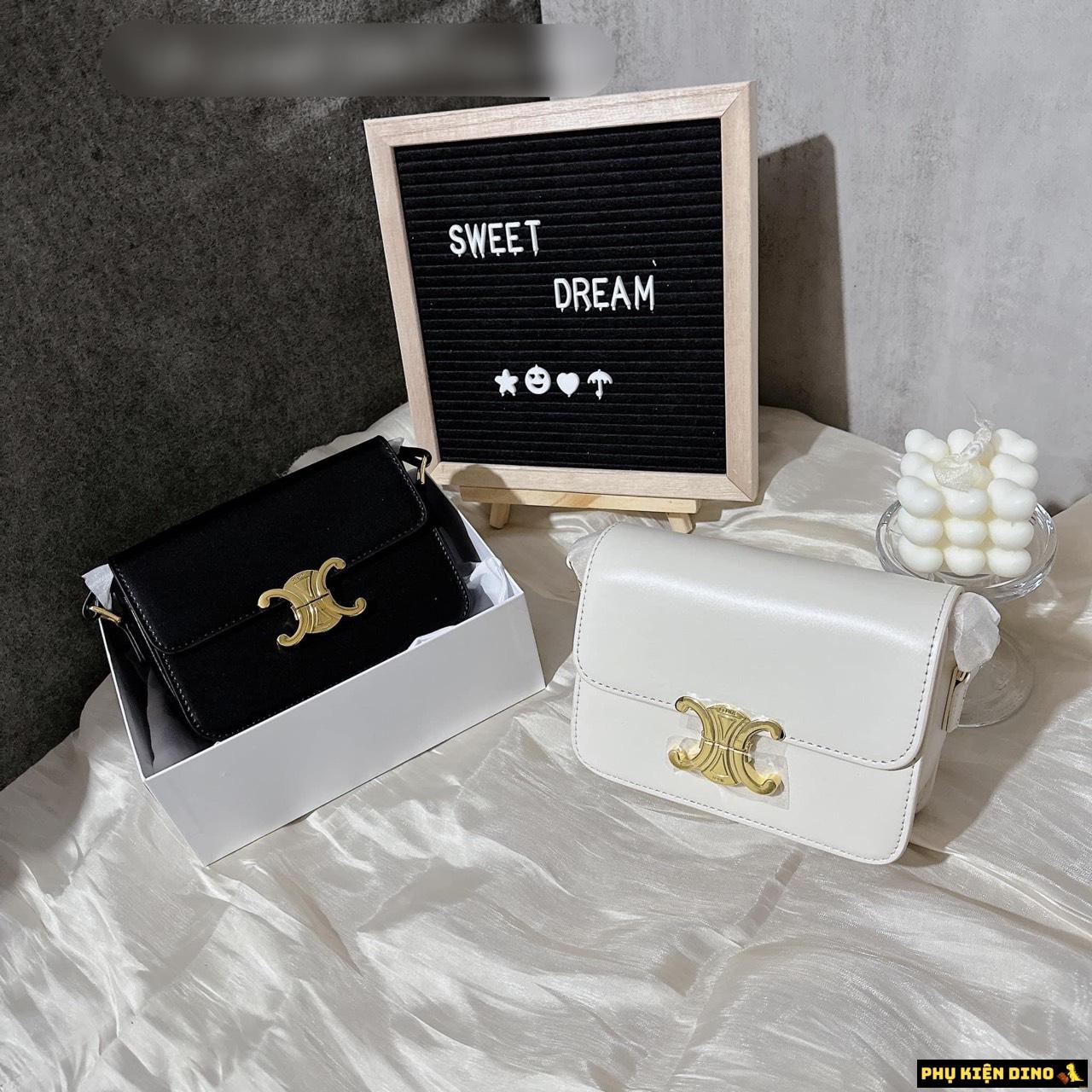 Túi Celine Trompie Khóa Vàng 2 Màu Đen Trắng 2 Túi Celine Trompie Khóa Vàng 2 Màu Đen Trắng