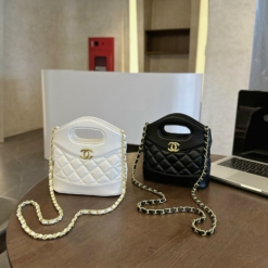 Túi Chanel CN Mini Bag Màu Trắng Đen Da Lambskin