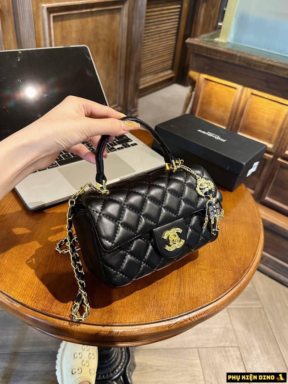 Túi Chanel Coco Size 20 Trắng Đen Kèm Tag 12 Túi Chanel Coco Size 20 Black Kèm Tag