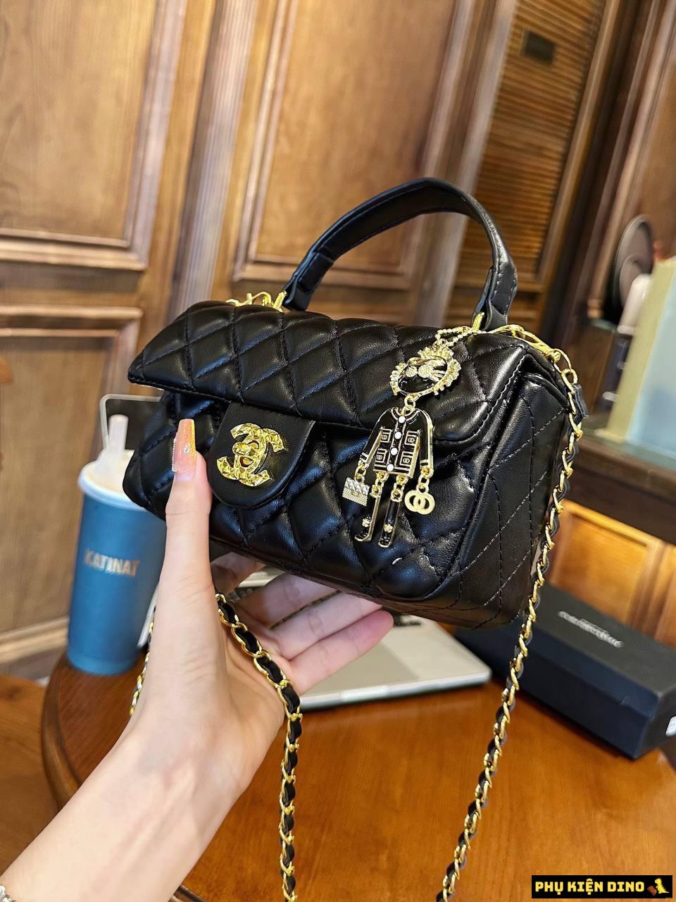 Túi Chanel Coco Size 20 Trắng Đen Kèm Tag 10 Túi Chanel Coco Size 20 Màu Đen Kèm Tag