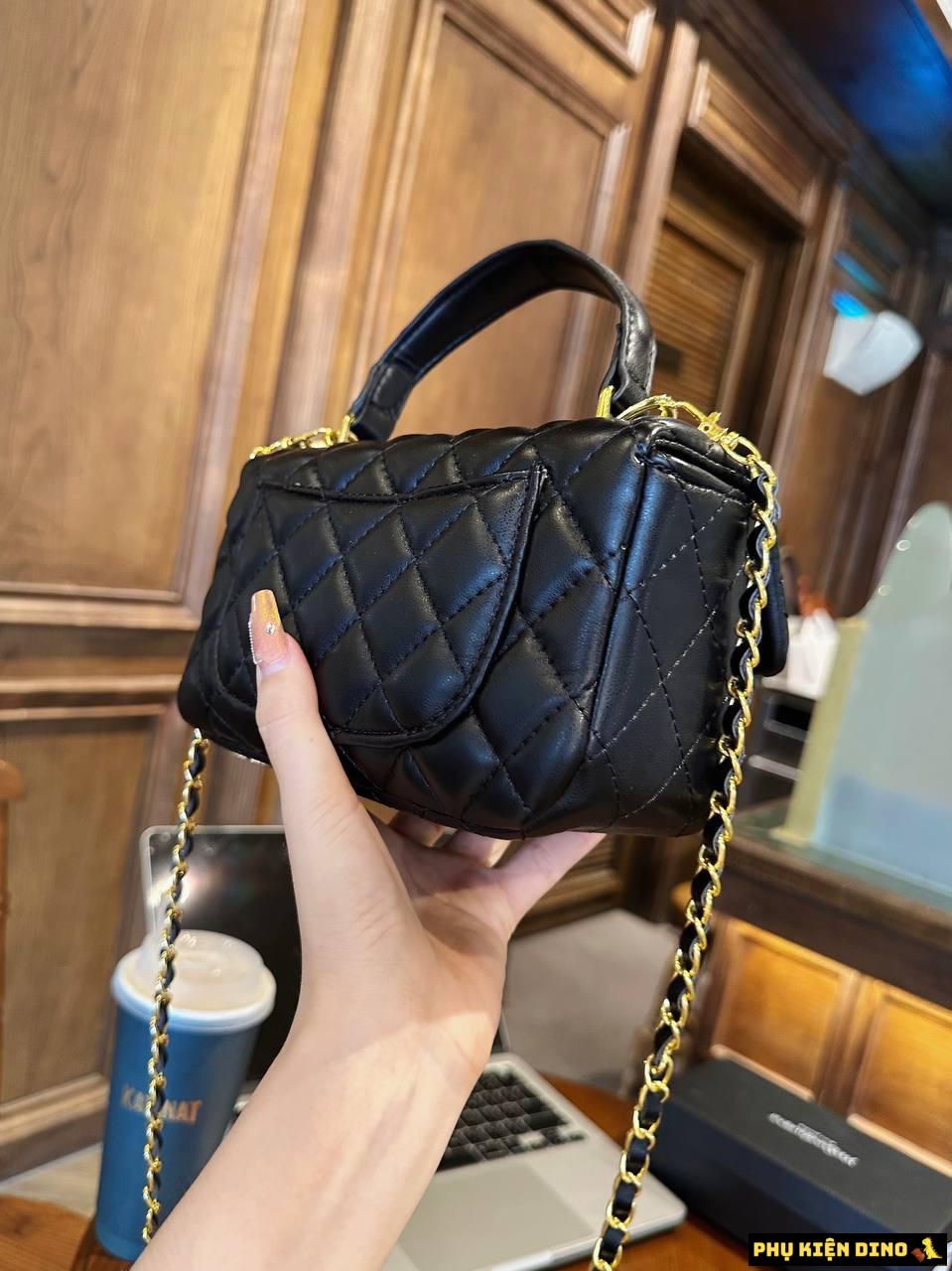 Túi Chanel Coco Size 20 Trắng Đen Kèm Tag 9 Túi Chanel Coco Size 20 màu Đen