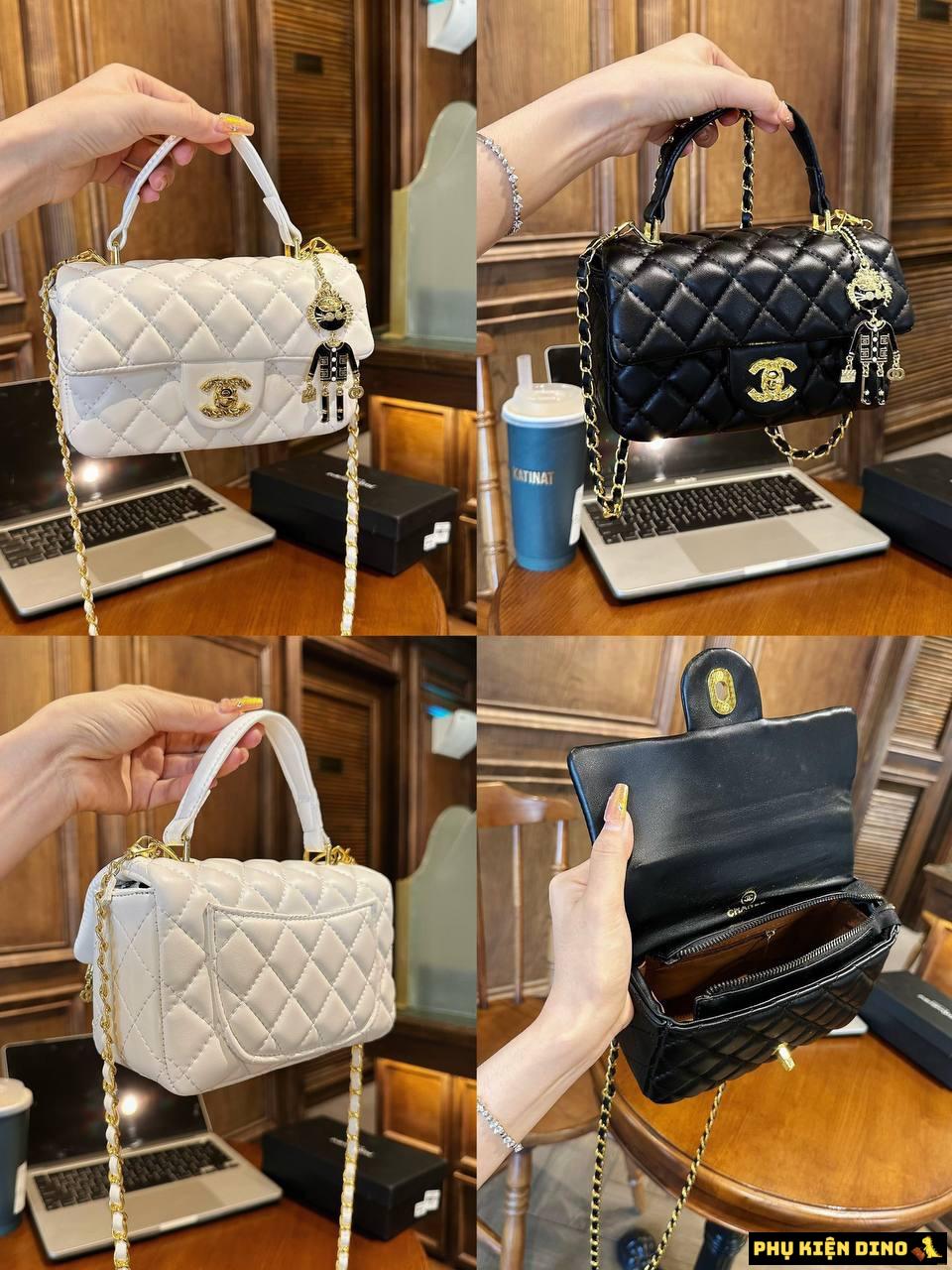 Túi Chanel Coco Size 20 Trắng Đen Kèm Tag 1 Túi Chanel Coco Size 20 Trắng Đen Kèm Tag
