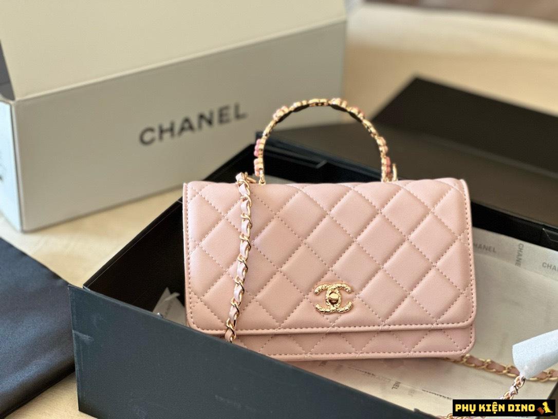 Túi Chanel Kiềng Hoa FullBox 3 Màu Trắng Đen Hồng 10 Túi Chanel Kiềng Hoa FullBox 3 Màu màu Hồng