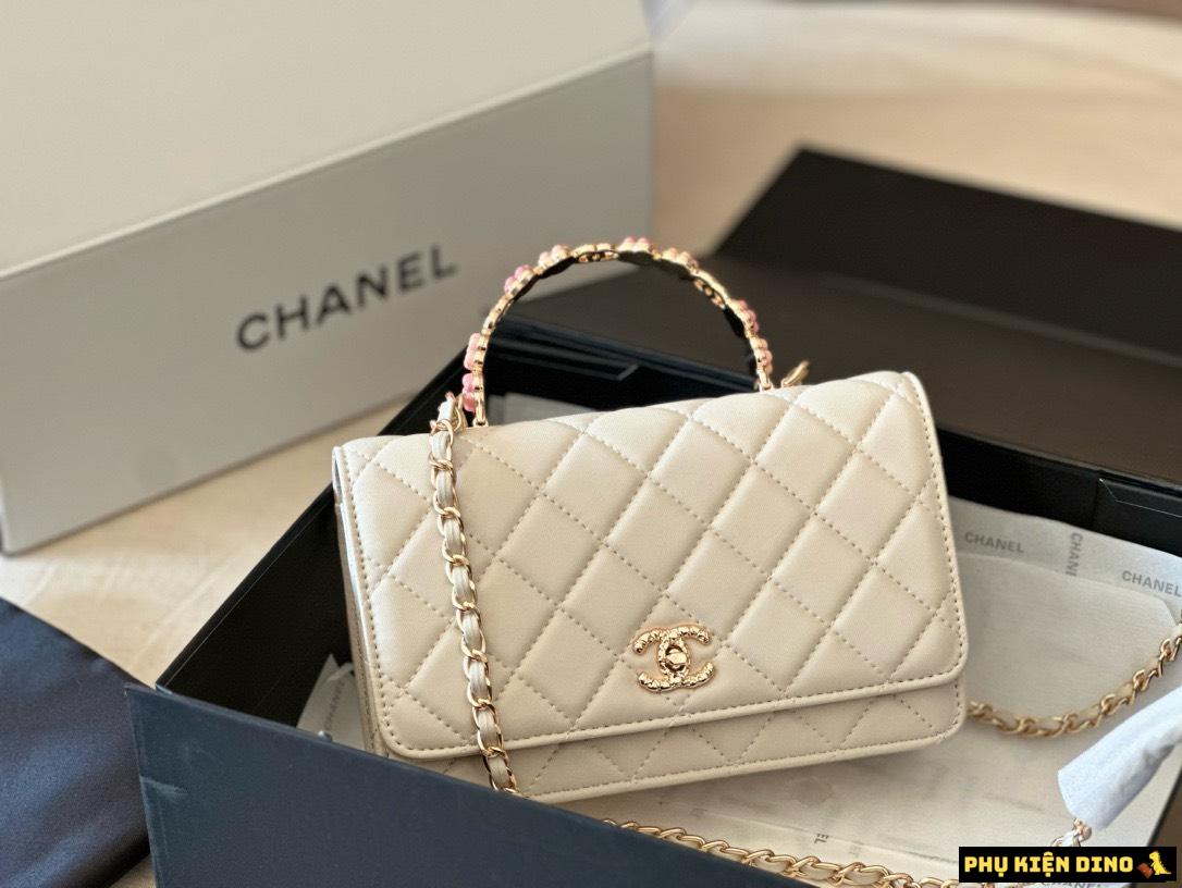 Túi Chanel Kiềng Hoa FullBox 3 Màu Trắng Đen Hồng 9 Túi Chanel Kiềng Hoa FullBox 3 Màu Trắng