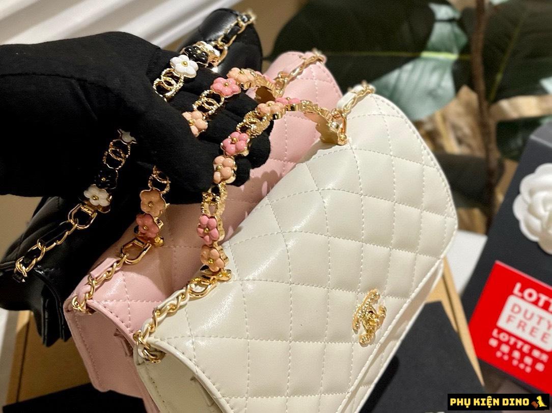 Túi Chanel Kiềng Hoa FullBox 3 Màu Trắng Đen Hồng 8 Túi Chanel Kiềng Hoa FullBox