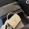 Túi Chanel Tay Cầm Dính Ngọc Mini Pink