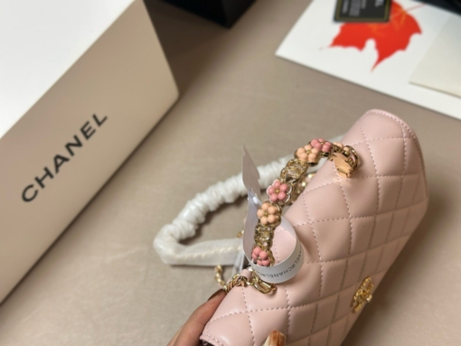 Túi Chanel Tay Cầm Hoa FullBox 3 Màu Hồng