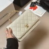 Túi Chanel Kiềng Hoa FullBox 3 Màu Trắng Đen Hồng 15 Túi Chanel Tay Cầm Hoa FullBox 3 White